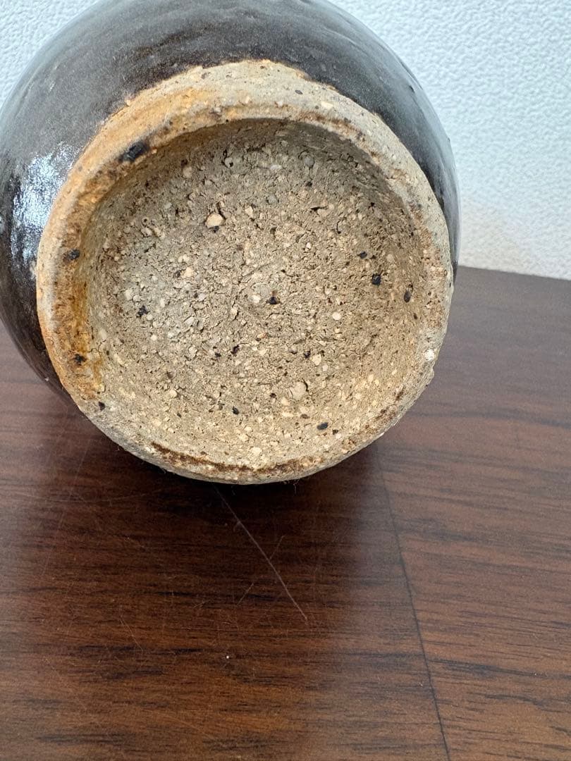 古い瓶　黒釉　水注　中国 水差　 花瓶 骨董