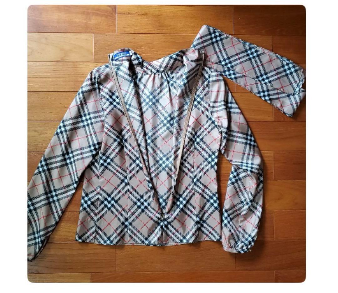 【美品】BURBERRY BLUE LABEL　スカーフ　ブラウス　ノバチェック