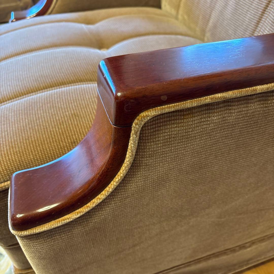 ②美品！昭和レトロ マルニ木工1人掛けソファ ビンテージ オールド コーデュロイ