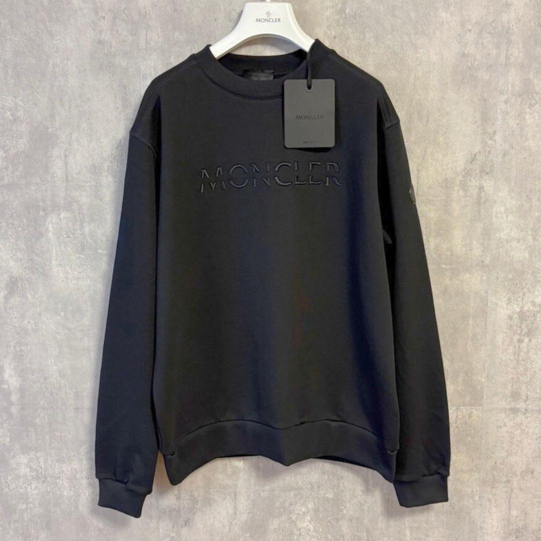 新品未使用☆MONCLER 3Dレタリング刺繡ロゴ セットアップ上下　XL　黒色