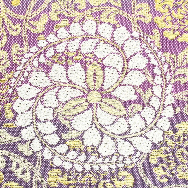 リバーシブル【本金・全通柄】　エレガントな【有職文様】　新品の【長尺】本袋帯です