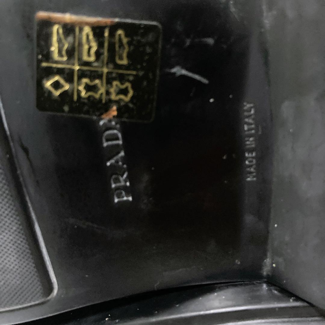 美品 PRADA ペニーローファー スクエアトゥ 本革 ブラウン 26.5