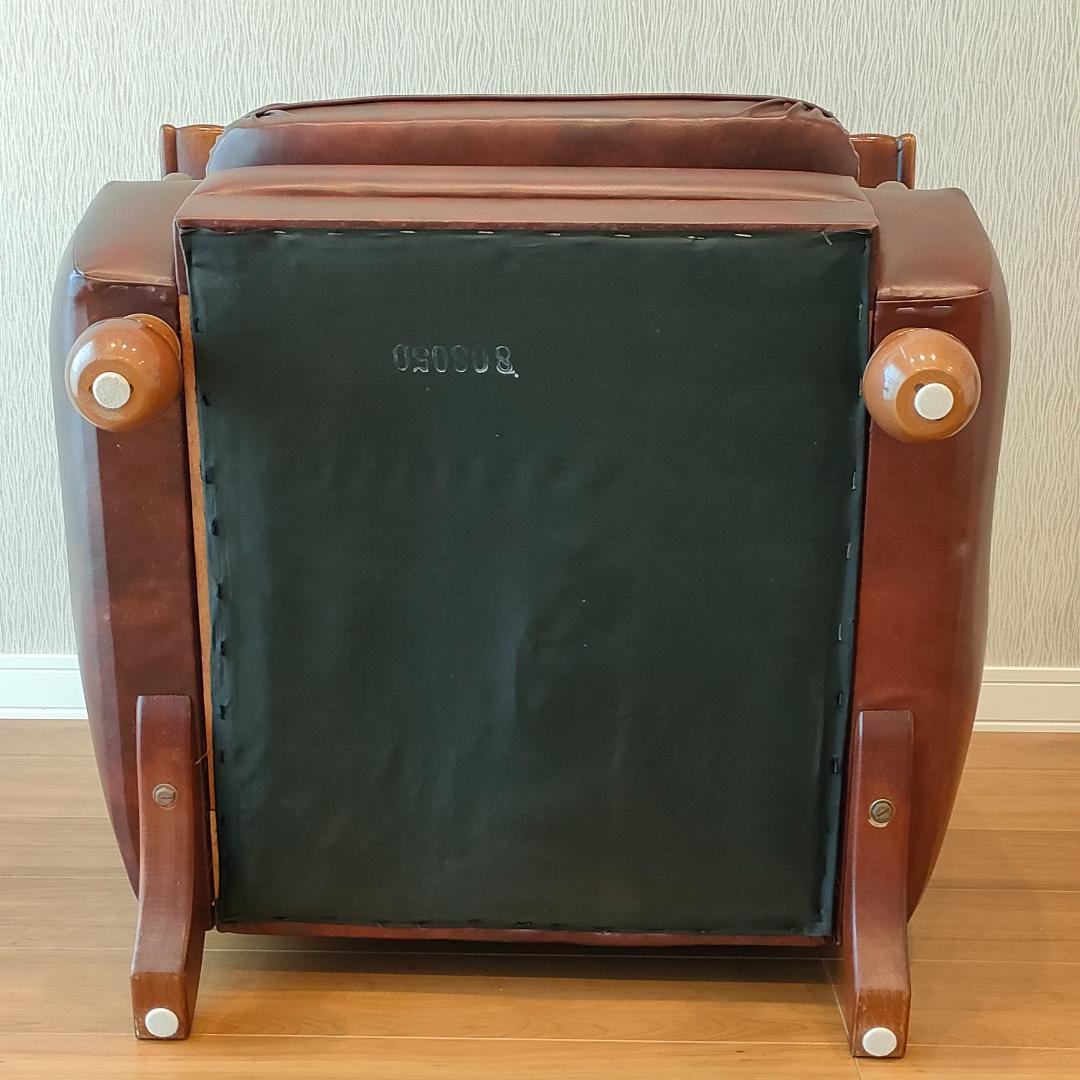 ヴィンテージソファ　1人掛け　ひじ掛け　レザー①