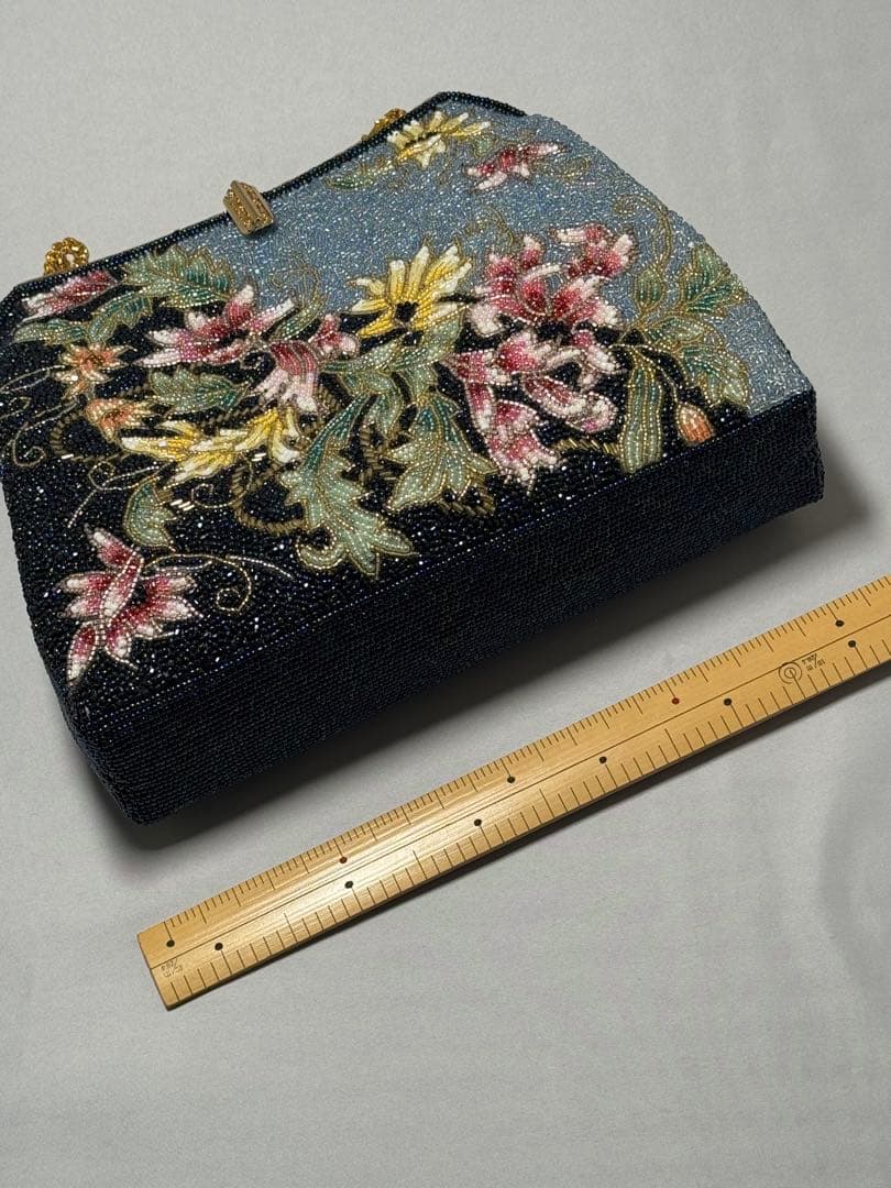 [ゆきこ] 総ビーズ　刺繍　紺色　水色　略礼装　カジュアル　卒業式