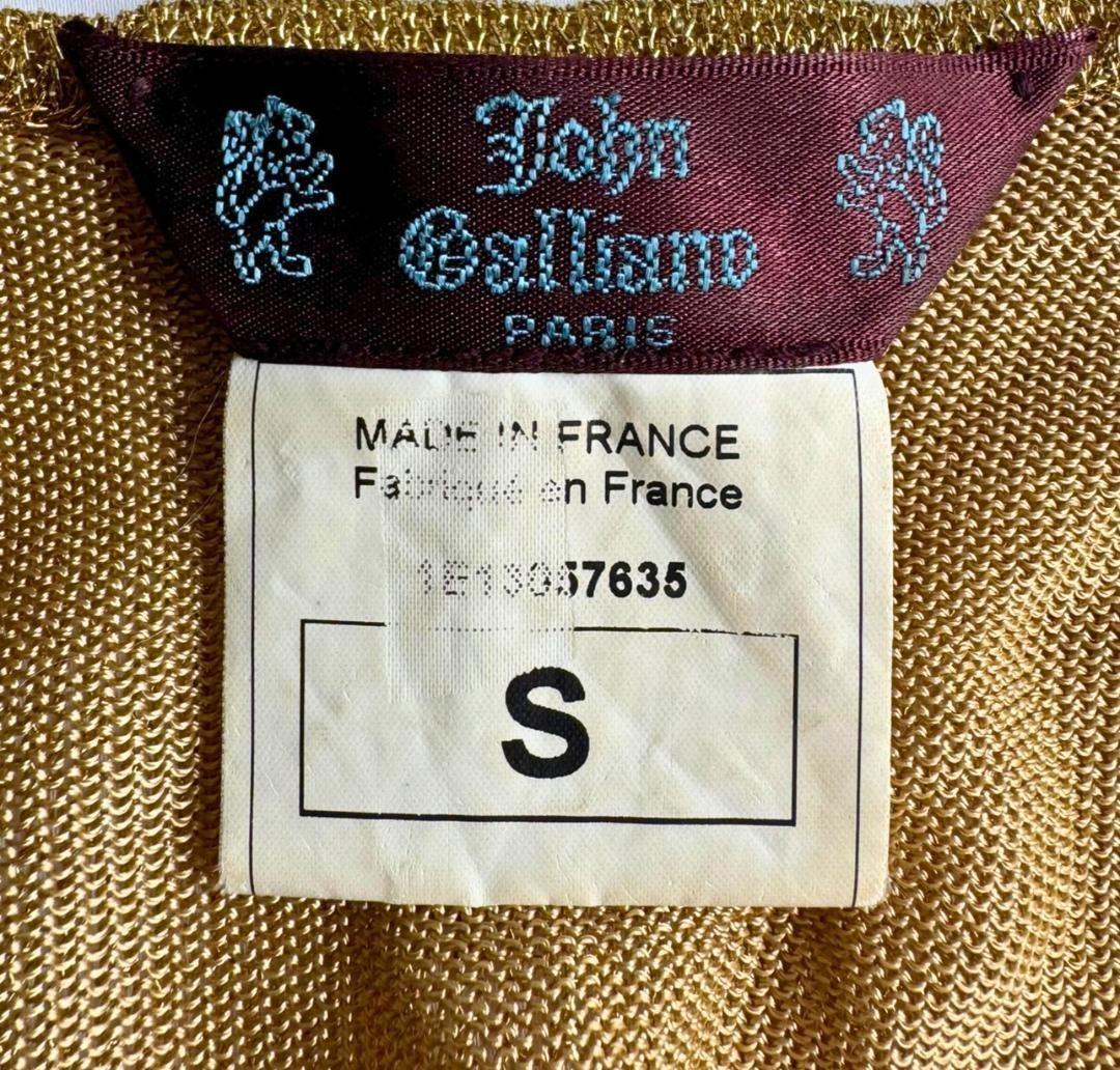 John Galliano Y2K ゴールド キャミ トップ 裏地付き サイズS