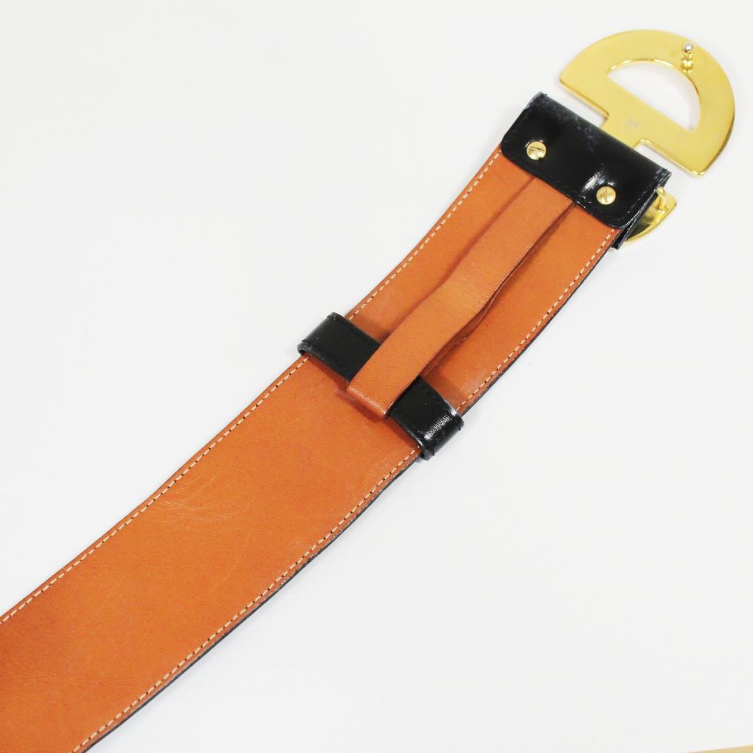 激レア 美品 セリーヌ 太ベルト ホースビット ヴィンテージ ゴールド ブラック