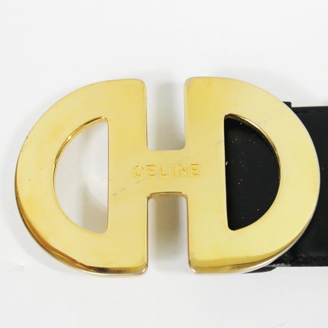 激レア 美品 セリーヌ 太ベルト ホースビット ヴィンテージ ゴールド ブラック