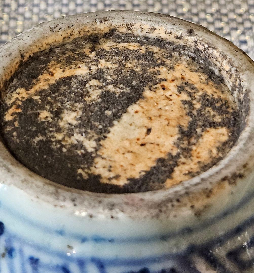 中国古陶磁器　明朝 明代　青華染付　辰砂釉 雲龍図　壺　酒会壺　高さ約9.5cm