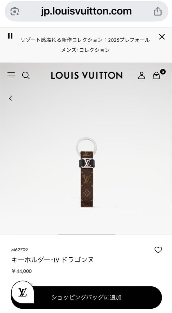 【美品】ルイヴィトン　キーリング　ドラゴンヌ