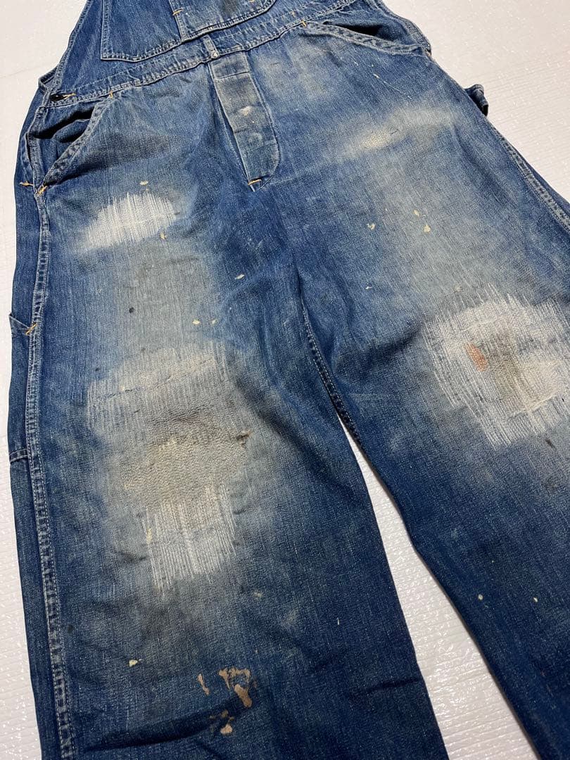 【vintage】大戦モデル 月桂樹ボタン オーバーオール ドーナツボタン