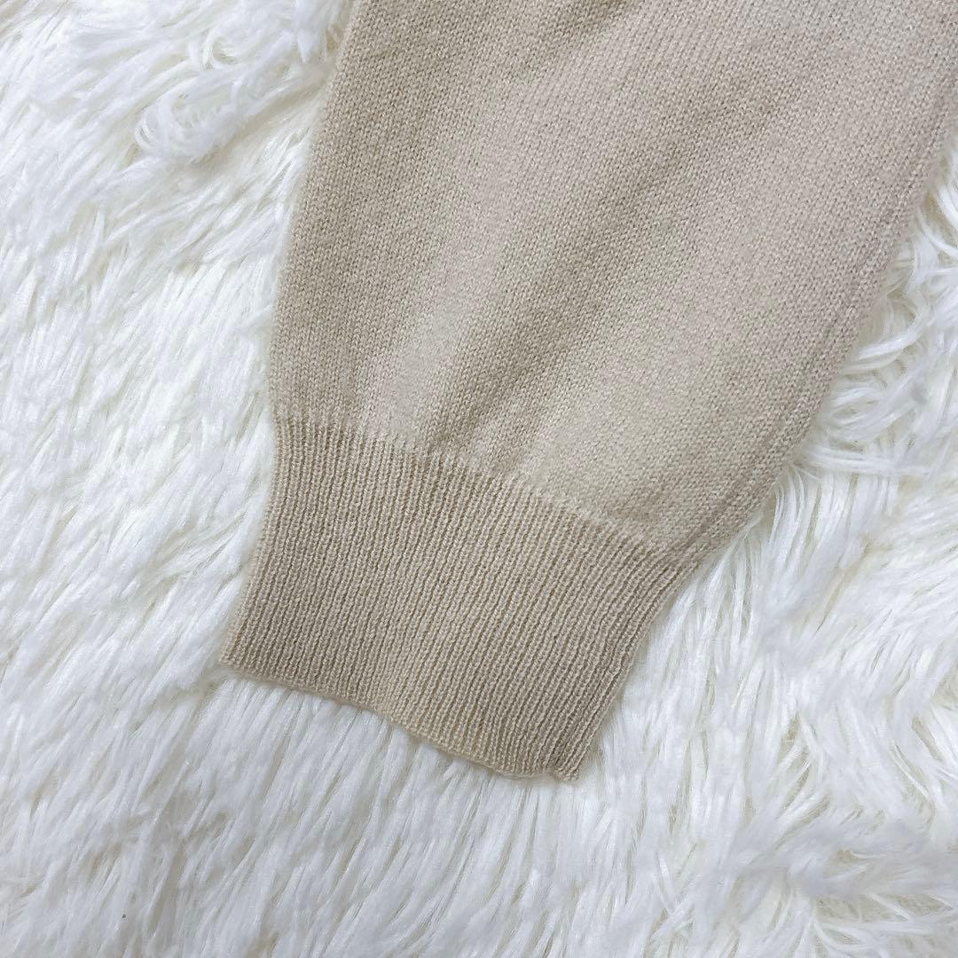 ドゥロワー✨美品✨カシミヤクルーカーディガン✨ベージュ✨シェルボタン✨現行タグ