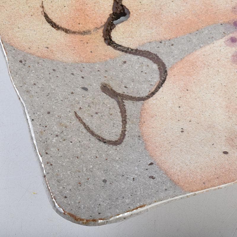 Sake　鼠志野　四方皿　五客　共布　黒田陶々庵極め箱　M　R9064B