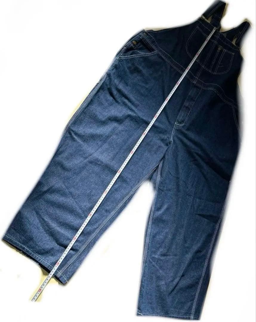 【キングサイズ】ダークブルー デニムオーバーオール超ビックサイズ大きい4XL5L