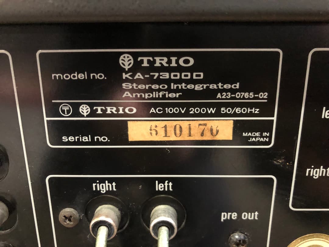 ★トリオ★TRIO★KA-7300D★プリメインアンプ★ビンテージ★レトロ