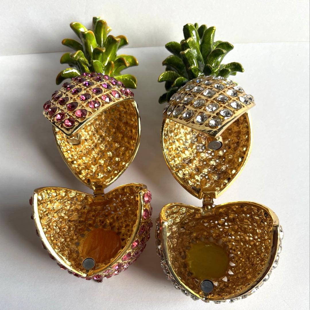 【未使用】彫刻像パイナップル クリスタル ジュエリーボックス