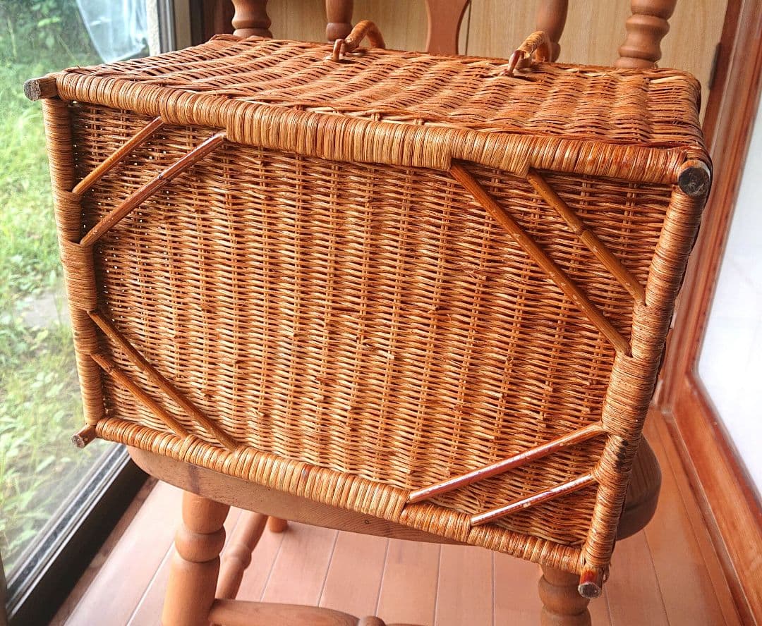 ペット用(小型)キャリーバッグ 蓋付き篭 インテリア