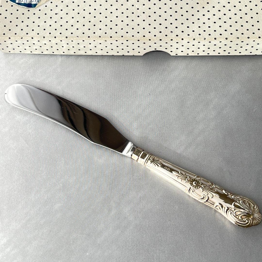 【Harrison Brothers】【純銀ハンドル】キングス バターナイフ