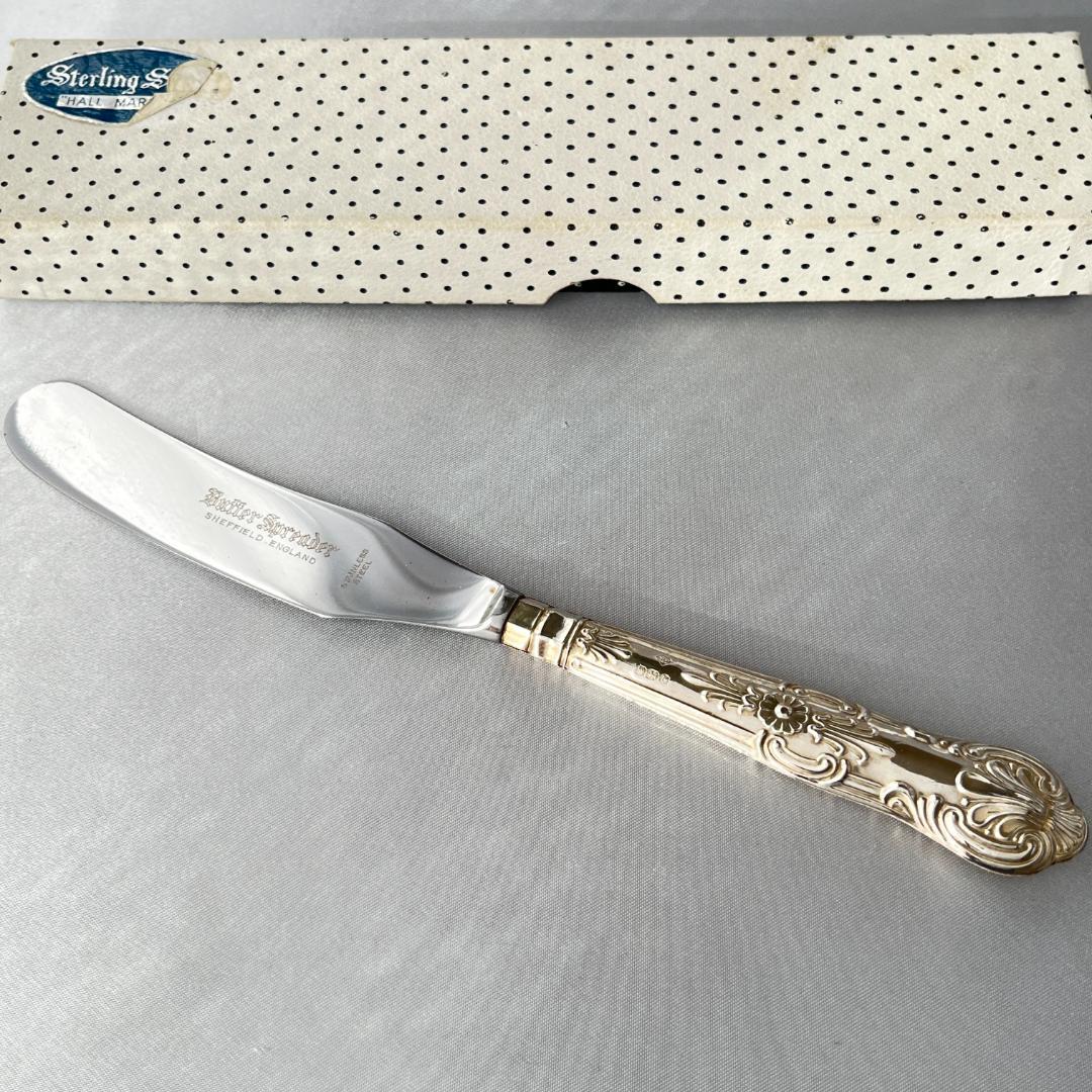 【Harrison Brothers】【純銀ハンドル】キングス バターナイフ