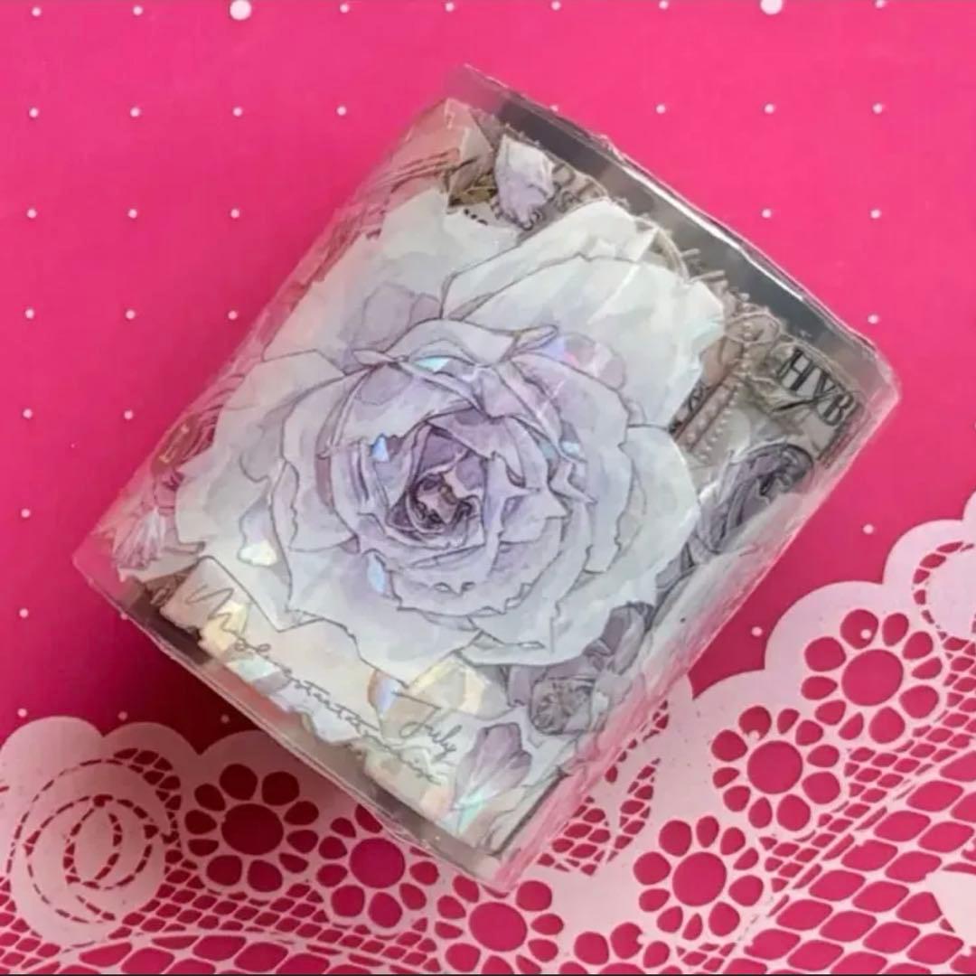 贝壳光 5.5cm×10m 紫月诗 海外マスキングテープ　海外マステ　花