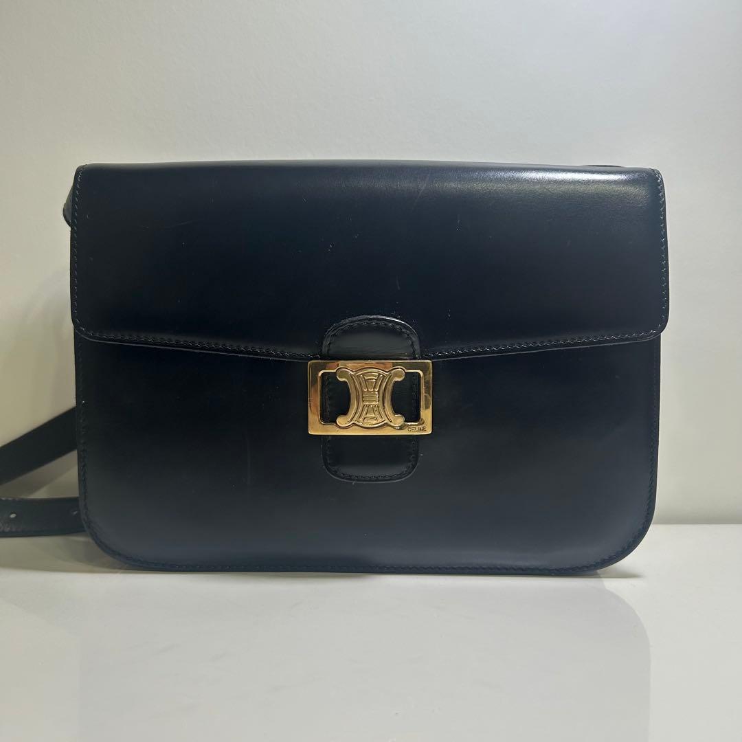 【美品】セリーヌ CELINE ショルダーバッグ トリオンフ金具 ポシェット