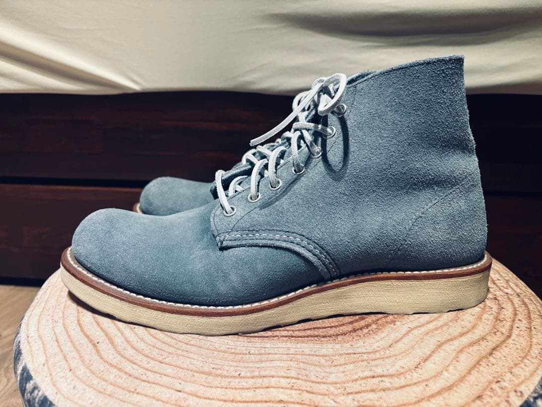 レア美品 8144 REDWING ブルーグレー スウェード ブーツ シューズ