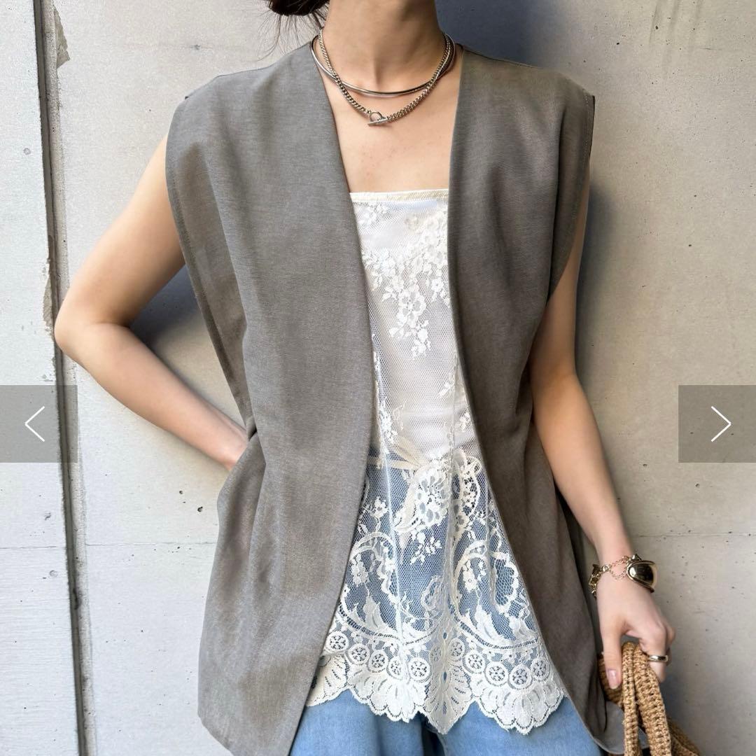 DOUDOU スカラレースキャミ ホワイト