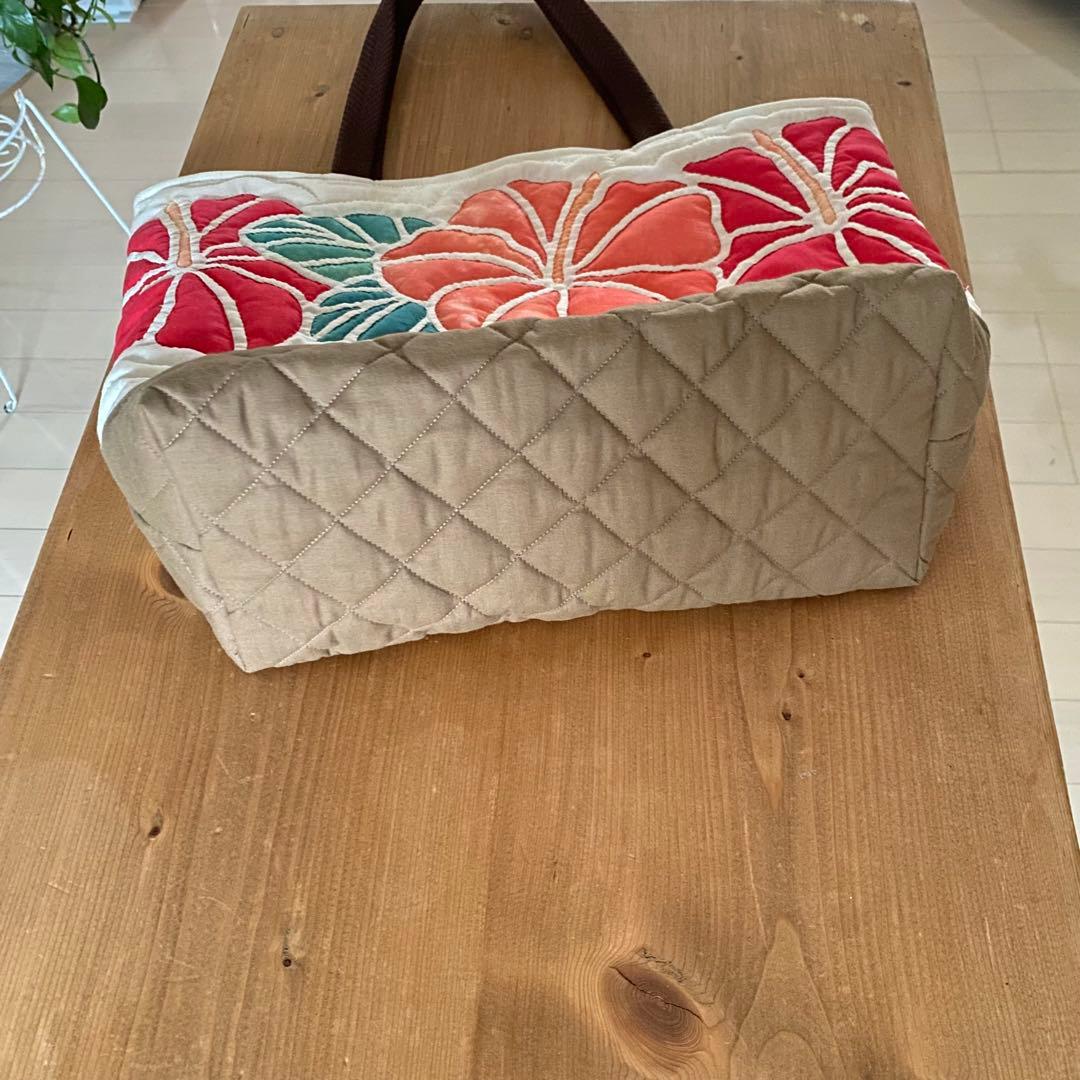 ハワイアンキルト◆トートバッグ◆ハイビスカス◆ハンドメイド