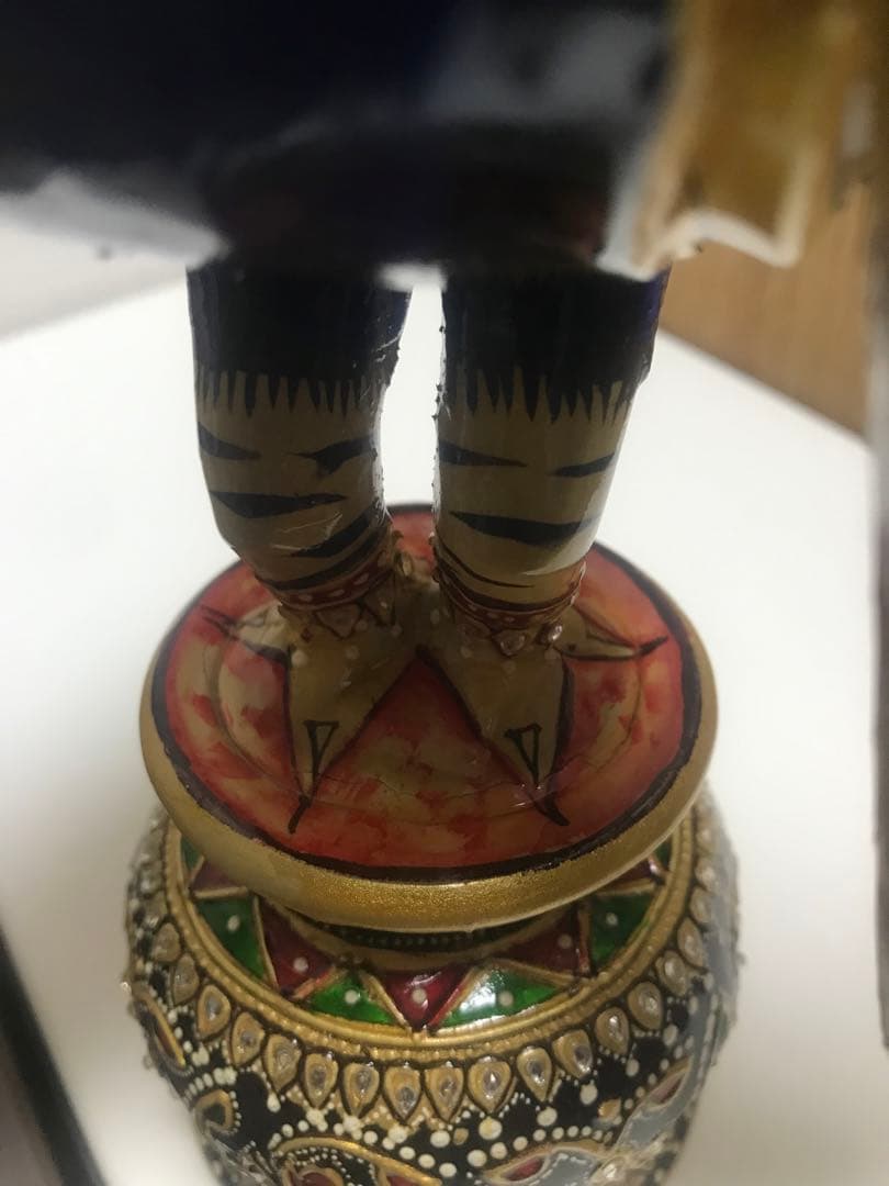 木製孔雀　インド製　置物　インテリア　装飾品