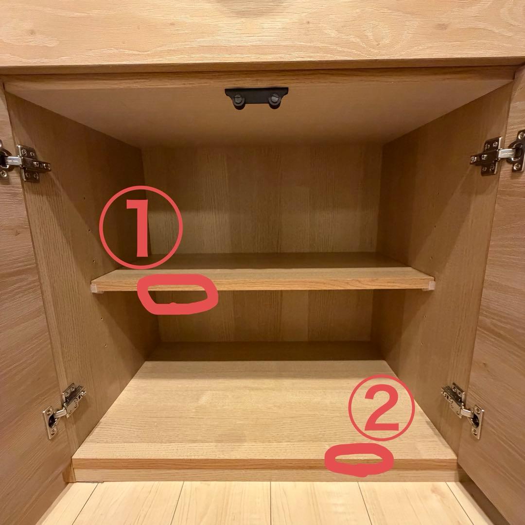 ※値下げ【美品】カップボード1050mmナチュラル北欧風　送料込み