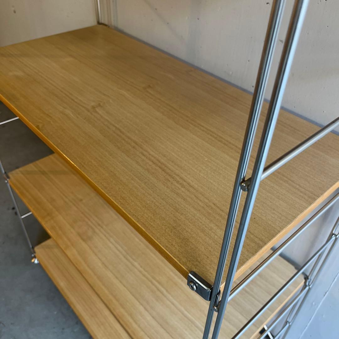 美品★無印 ステンレスユニットシェルフ　タモ材棚セット・ワイド・大