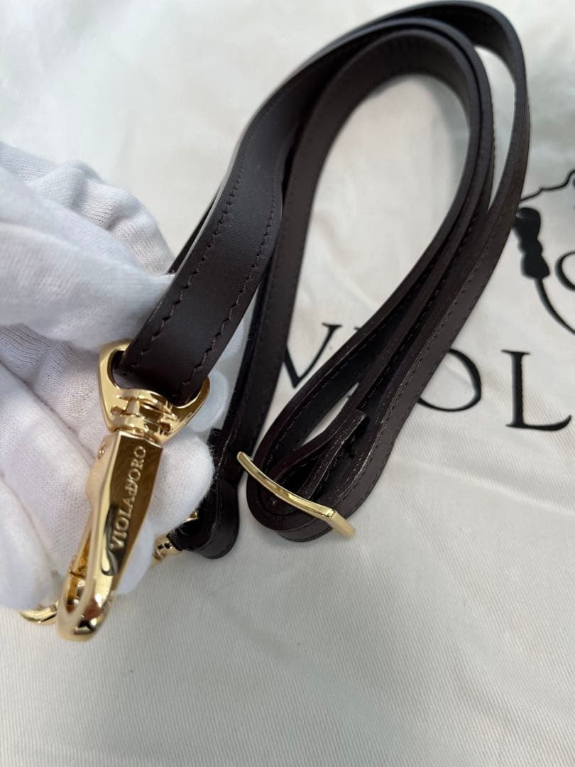 使用一回⭐︎ヴィオラドーロ　かごバッグ　ブラウン　ストラップ付き