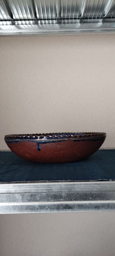 十場天伸　スリップウェア　皿　器　つくも窯　十場天神