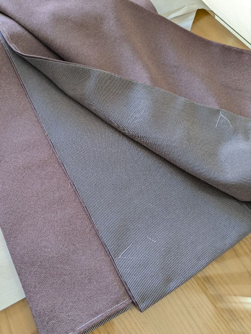 正絹鮫小紋両面染め袷お仕立て上がり、正絹西陣織織元帯屋捨松八寸名古屋帯