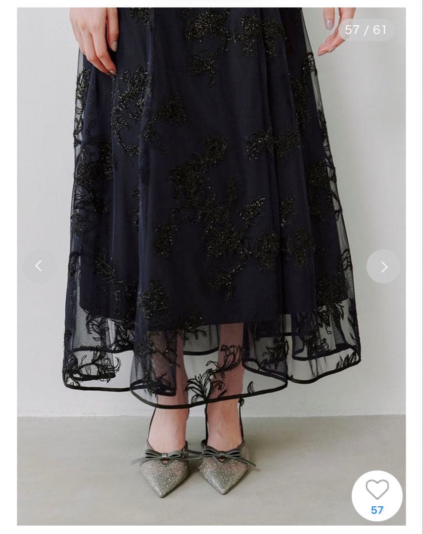 snidel リボンパンプス シルバー M