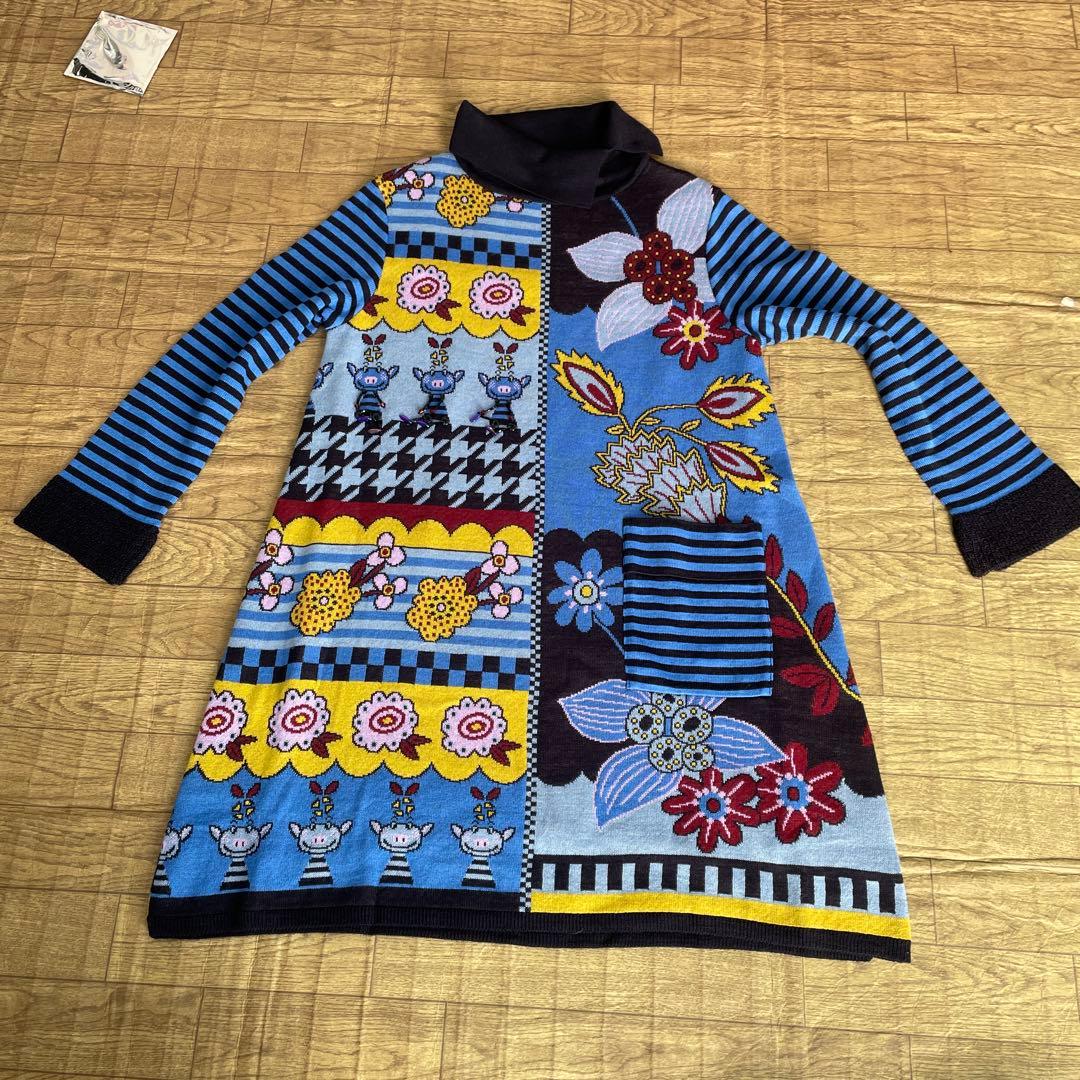 アルベロベロ　カラフルなニットワンピース　長袖