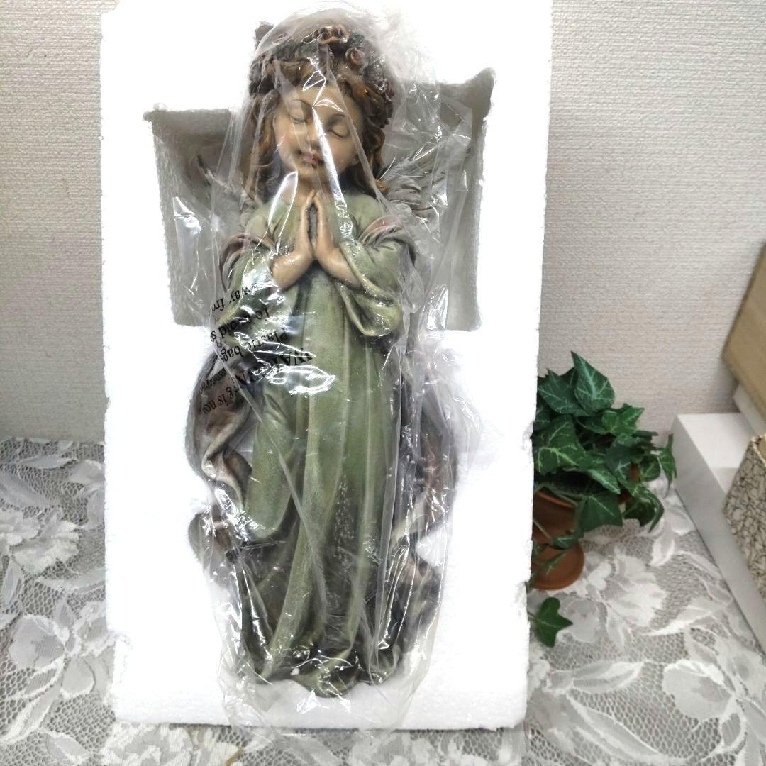 祈る リトルガールエンジェル☆少女の天使の置物 　西洋インテリア 　アンティーク