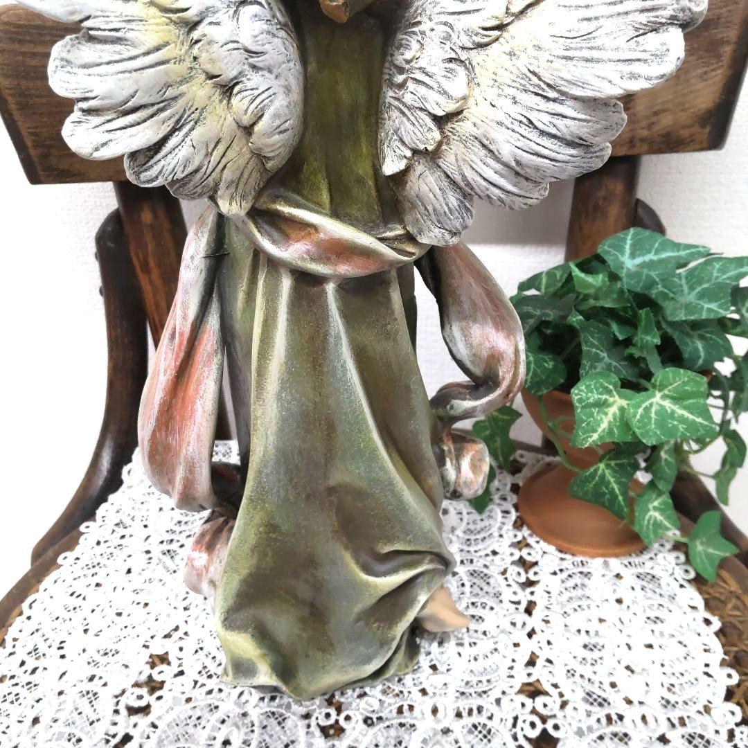 祈る リトルガールエンジェル☆少女の天使の置物 　西洋インテリア 　アンティーク