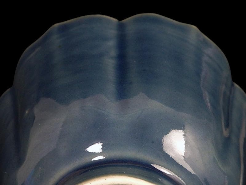 古伊万里　瑠璃　輪花向付　F477AS-DBo