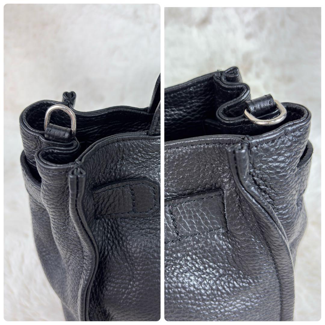 【りょう様用】銀座かねまつ 本革レザー 2WAY ショルダーバッグ ブラック