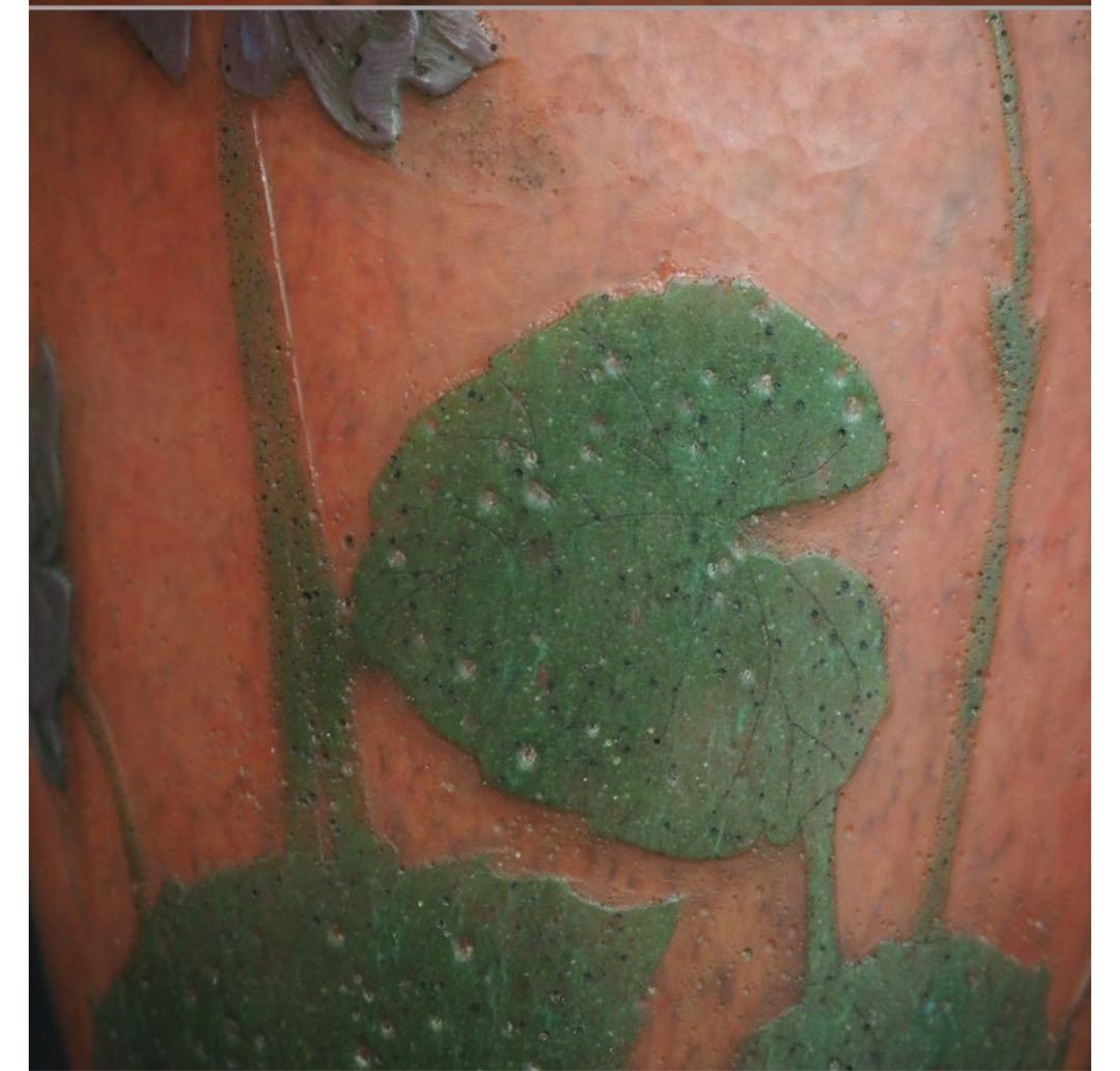 送料無料鑑定シール付ドームナンシー ガラス花瓶DAUMNANCY 美術館級傑作