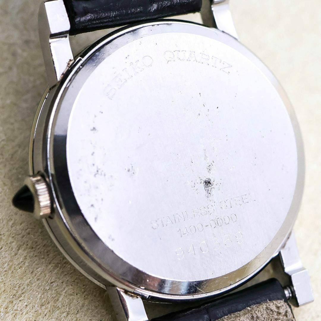 稼働 SEIKO CREDOR 腕時計 1400 ブラック文字盤 1386