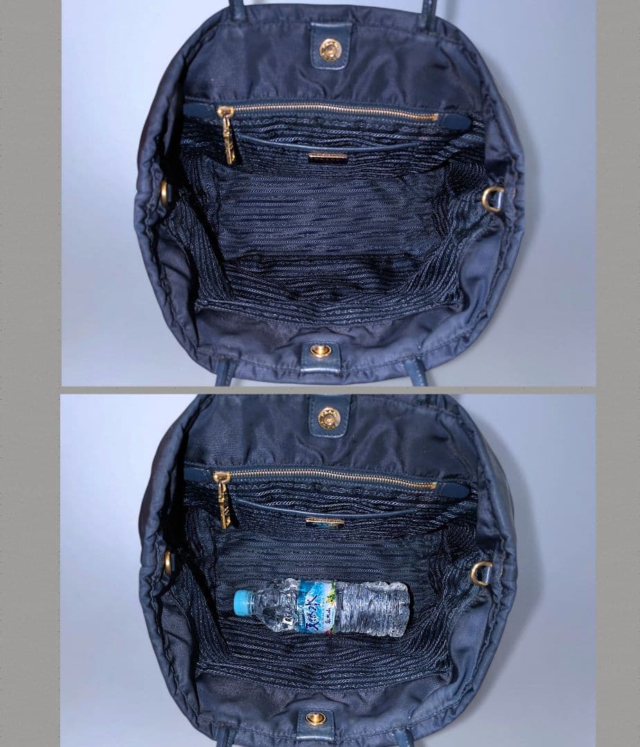 極美品 PRADA ショルダーバッグ 斜め掛け ハンドバッグ ナイロン ネイビー