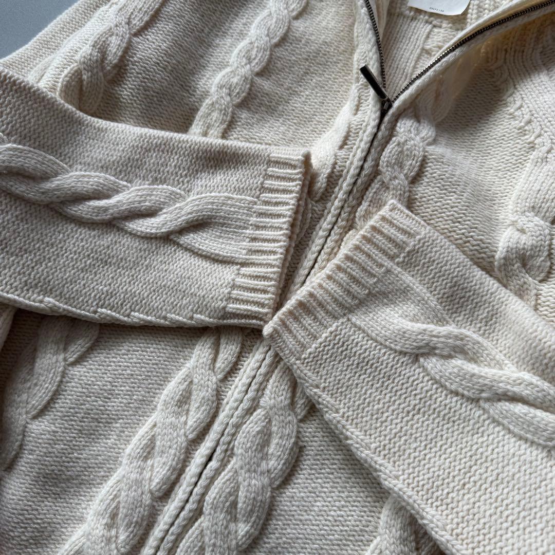 S マックスマーラ　カシミヤ混　ウール　ジップカーディガン　アイボリー