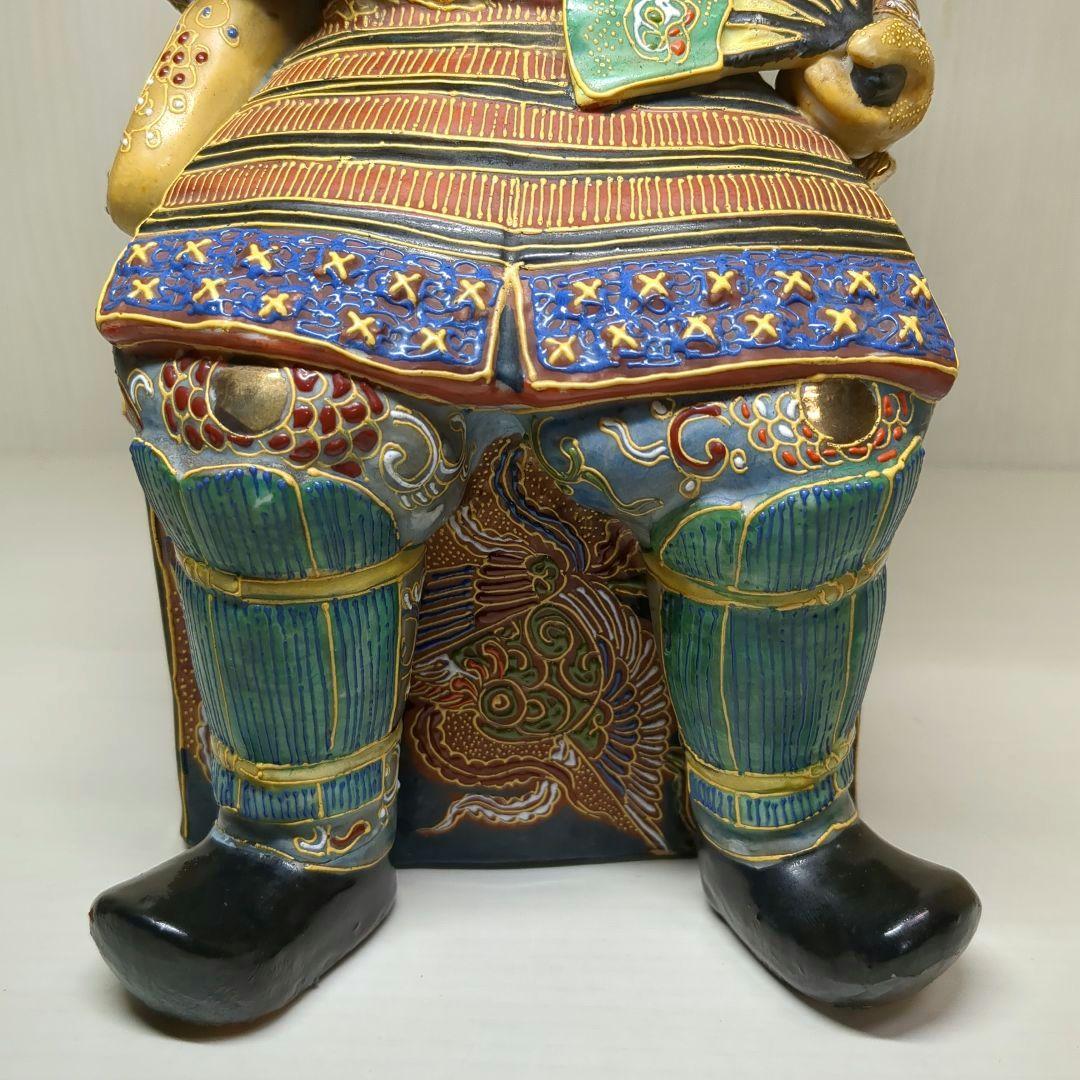 九谷焼　骨董　鎧武者　戦国武将　武士　高さ約３１センチ