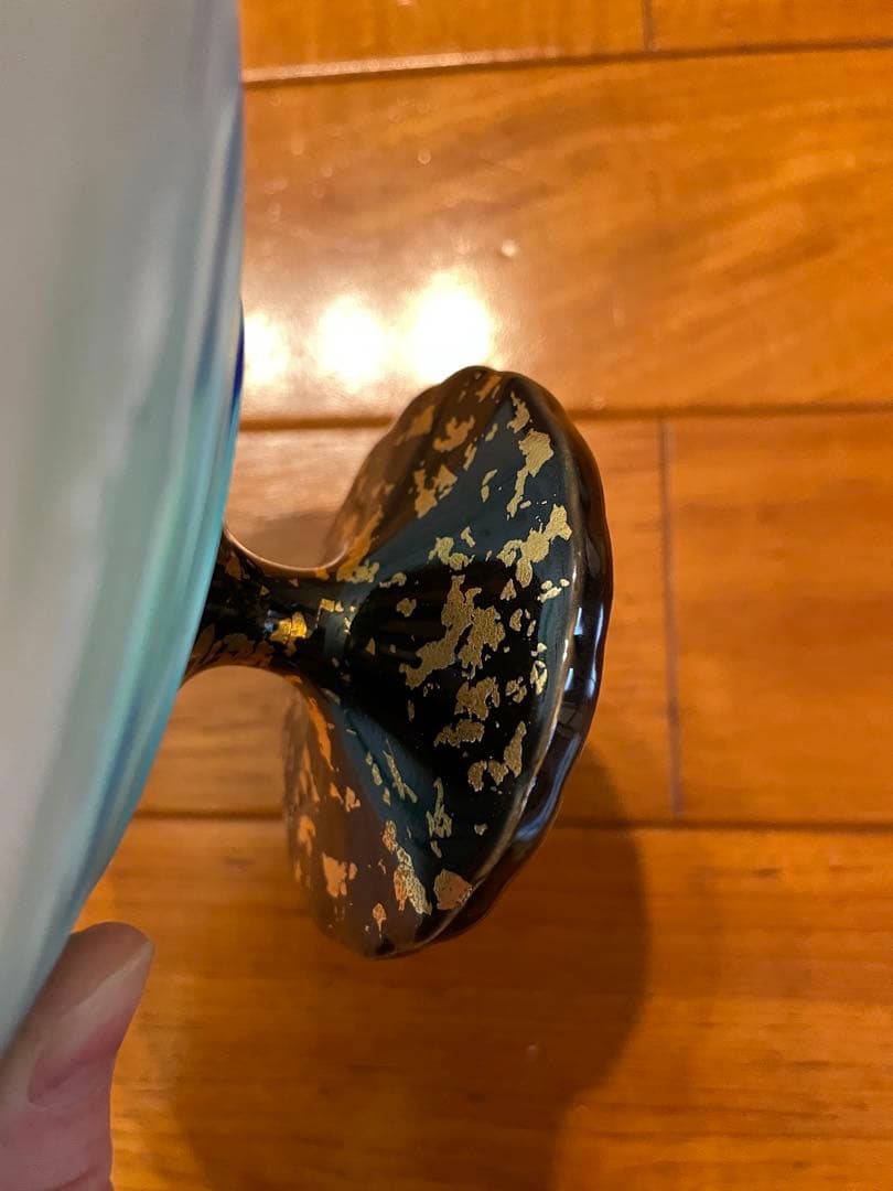 極上品　藤田喬平　手吹ガラス　金箔　彩鉢　一対