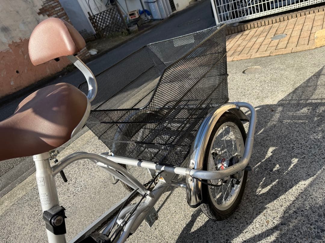シルバー 三輪車 メッシュバスケット付き