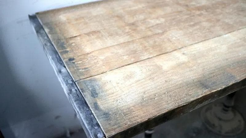 フランス アンティーク 古材 アイアン ローテーブル　ベンチ スツール 展示台