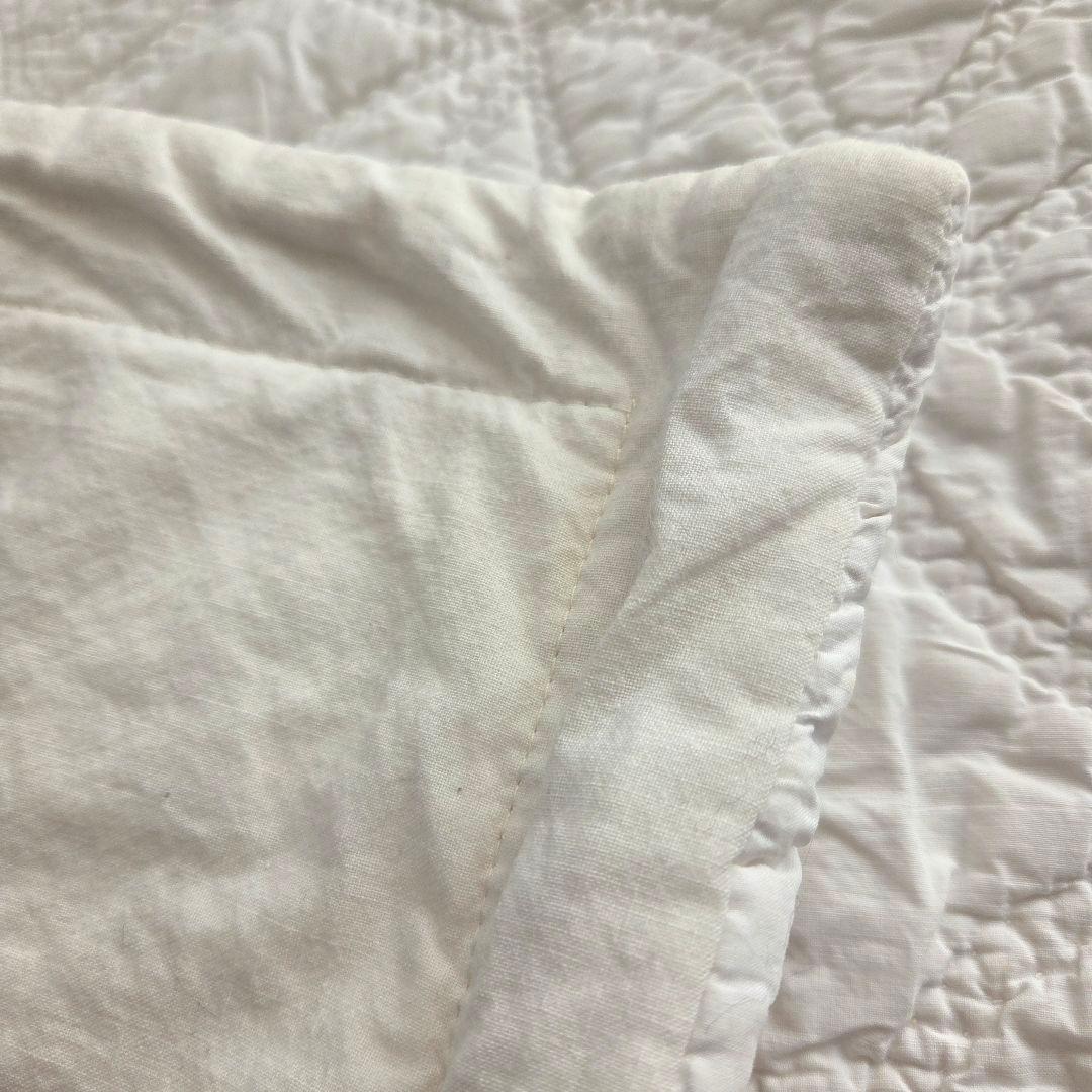 フランスアンティーク　クッションカバー　ホワイトキルト