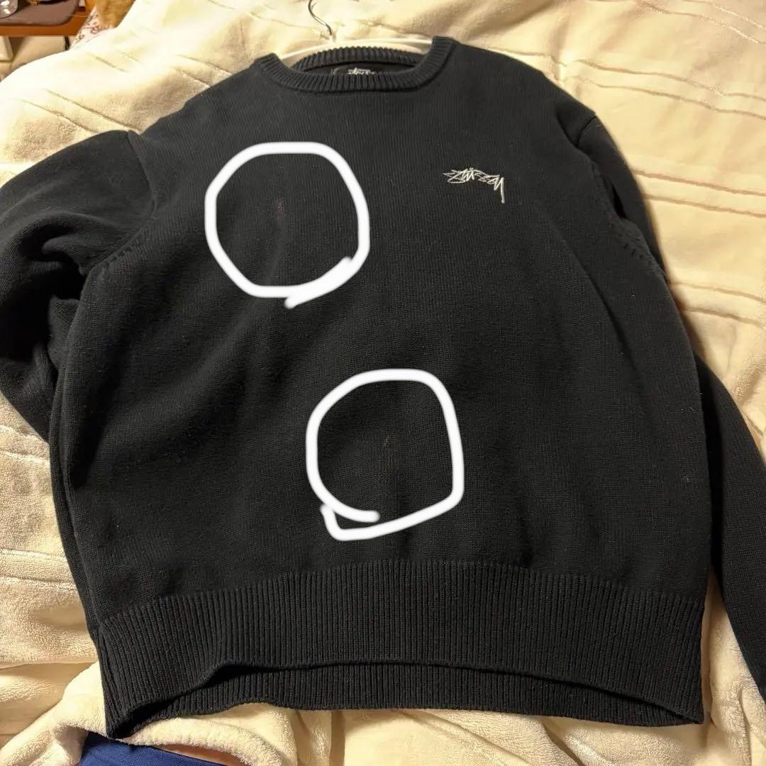 Stussy ブラック ニット Mサイズ セーター