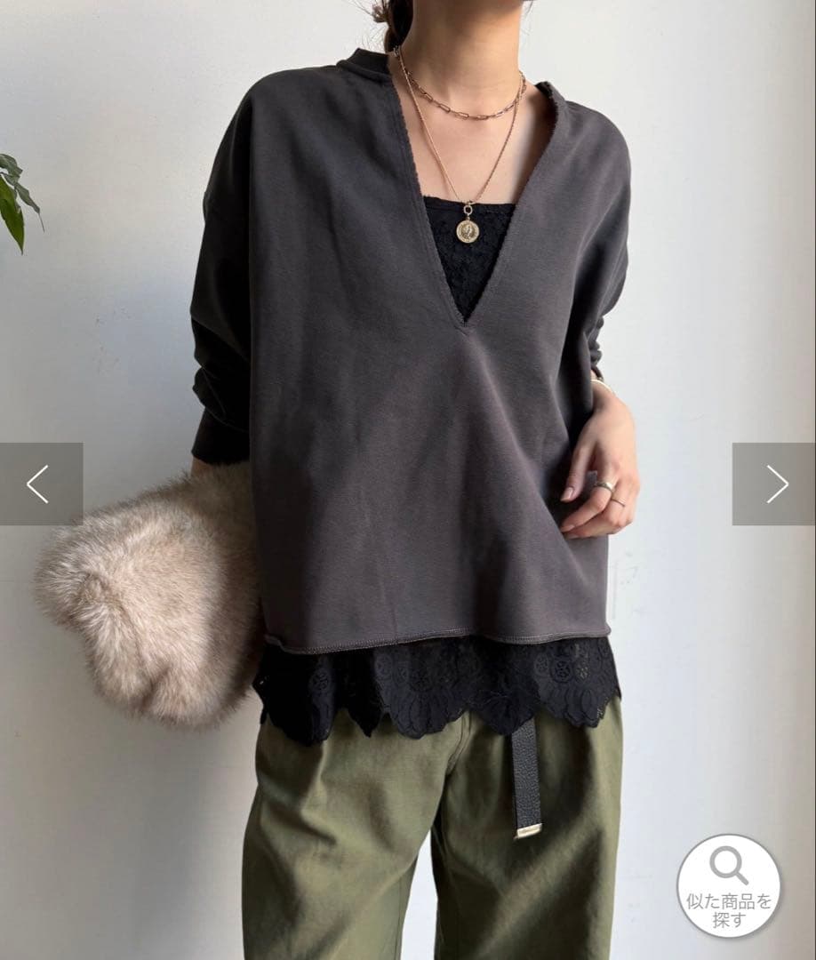 DOU DOU スカラレースキャミ　ホワイト　Freeサイズ